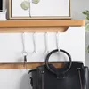 2 PCS Traceless Hooks Cabinet Divider Hanger Nail Free Perforation-free Wardrobe Hook Cabinet Door Behind the Door Hook 378