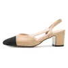 Дизайнерские женщины Slingback Sandal Chames Black Beige Espadrilles Ballerinas Sandals Ladies Party Wedding Trast