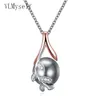 Charmes Drop Pendants Plaque en or rose Pave Grey Pearl Cumbic Zircon Crystal Jewelry Pendant Collier pour femmes5283004