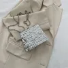 Kvällspåsar Designer Tin Foil Print axel lyxig middagar Purses PVC Bag Tropezoid Gold Akrylbox för kvinnor