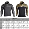 Souches hommes extérieurs sport armée combat tactique de chemise longue randonnée militaire Tshirt multicam camou