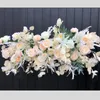 Decorative Flowers Wholesale Customized Flower Row Arch Artificial Triangles Hanging Floral For Wedding Background