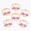 Charms 20Pcs 18 18MM Metal Hollow Love Letter Enamel Pendant Diy Women's Heart Earrings Necklace Bracelet Accessories Jewelry