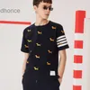 Summer Fine Mody Fashion Roul Round Tb Manga curta T-shirt Mens Casual Trend Dog Pattern Four Bar 2113-1