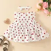 Girl Dresses Lovely Baby Summer Dress Casual A-line Skirts Toddler Ruffle Sleeve Dots Print Headband Children Princess Clothing