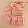 Beretten peuter kinderen pom decor beanie infinity sjaalhandschoenen jongens meisjes winter warm pak