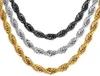 U7 Hip Hop ed Rope Necklace For Men Gold Color Thick Stainless Steel Hippie Rock Chain LongChoker Fashion Jewelry N574 26799661