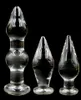 Dia de 48 mm a 80mm pyrex Crystal Glass Anal Plug Big Long Glass Butt Penis Penis adulto Gspot masculino masculbador Dildo Toys sexuais gays Y203435260