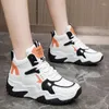 Casual Shoes Women's Platform Sneakers Mixed Colors High Top Trainers Running Sports Tennis Thick-Sole Walking