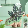 3D Puzzles Dinozor 3D Kağıt Bulmaca Çocuklar İçin Eğitim Montessori Oyuncakları Komik Diy Manuel Montajı Erkek Kız İçin Üç Boyutlu Model Oyuncak Y240415