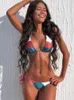 Sexig grimma baddräkt Kvinnor thong Micro Bikini Push Up 2023 Brazilian Tropical Plant Print Swimwear String Mini 240408