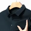 メンズLopup Hollow Longleeved Polo Shirt Breseable Business Fashion Tshirt Male Golf 4XL 240410
