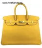 Женщина -дизайнерская сумка подлинная кожа 7A Handswen Подличная корова кожа желтая кожаная аппаратная техника качество QQ af8hlagh