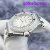 Pulseiro AP funcional Relógio Royal Oak Offshore Series 67540SK Womens Assista Dial Plaid White com Diamantes Precisos Aço Original 37mm Relógio de quartzo