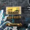 Gitaar Hoge kwaliteit Aangepaste elektrische gitaar, Ebony Tuning Fork, Longing G Design, Hardware Gold Pating, Groothandel