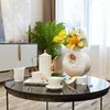 Teaware -sets Europees theekopje set salontafel dineren decor creatief flow glazuur gouden slagbekers housewarming cadeau huis decore