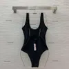 Merk zwemkleding vrouwen bikini designer zwempak uit één stuk modelogo u-neck backless panty panty badpakken vrouwen sexy zwemvakantie strand 12 april