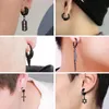 1pair fashion croix pendentif oreille clip non perçage boucles d'oreilles fausse cadeau pour les hommes bijoux 240410