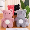 Dolls de pelúcia Kawaii Furry Animal Cat Plush Pilled Toy Doll Pillow Room Decoração brinquedo fofo bebê namorada presente de aniversário y240415