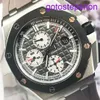 Orologio da polso AP causale Royal Oak Offshore Serie 26400io Titanio Black Ceramic Ring Orologio da uomo Automatico 44mm