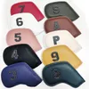 10pcsset golfijzeren headcover 39psa club hoofdbedekking borduurwerk nummer Case sport trainingsapparatuur accessoires 240411