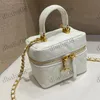 Caviar Bag Social Hand Mini Makeup Bag Women Axel Bag Läder Diamond Gold Silver Hårdvara Metal CC Liten Pendant Matelasse Chain Crossbody Sacoche Purse 12cm