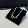 Top quality Women's Designer T Necklace Luxury Real gold 18K Gold Girl Valentine's Day Love Gift Jewelry with box