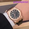 Highend AP Wrist Watch Royal Oak Series 15510OR.O.D002CR.02 ROSE GOLD BLACK FACE MENS MONSE LOISSE BUSINESS