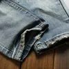2020 Hot Sale Europe e America Brand Robin Straight Bowl Crachá para Hole em Mid Patches Mid Zipper Jeans Men mens