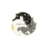 Pinnen, broches schattige ronde goudvis vossen email pin voor vrouwen meisje mode sieraden accessoires metaal vintage pins badge groothandel druppel dh0uw