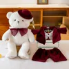 Pareja de ángel oso peluche juguete pequeño oso muñeca vestido de novia oso muñeca tirando cama de boda muñeca muñeca