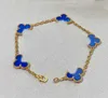 2024 Luxury quality charm bracelet with new special blue color in 18k gold plated have stamp box desinger PS3411B