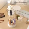 Opbergdozen Meerlagen make-up organisator badkamer 360 Roterende cosmetische puff doos katoenen padhouder