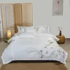 Bedding Sets Luxury Chinese Style Bamboo Embroidery Breathable Set Satin Silk Cotton Double Duvet Cover Bed Linen Pillowcases