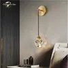 Lampe murale lampes LED modernes luxueuses diamant de luxe Crystal métallique Gold Sconce Chambre salon salle de bain