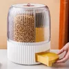 Storage Bottles Rice Round Dispenser Dry Food Sealed Safe And Healthy Tool For Cupboards Closets Countertops Cutlery