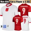 Les maillots de football en Pologne Lewandowski Home Away Away 2024 Euro Cup Polska Team National Team Milik Piszczek Piatek Grosicki Krychowiak Zielinski Football Shirt Kid Kit Kit