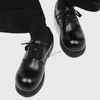 Casual schoenen mode ronde teen lederen zwart veter dikke dikke enige zakelijke zaken dagelijkse schoen voor heren 2024 herfst winter vrije tijd cool