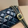 Lüks Klasik Flep Mini Tasarımcı Crossbody Bag Tote Lady Çift Mektup Kapitone Altın Zincir Siyah Omuz Çantası Vintage Yüksek Kaliteli Beyaz Gerçek Deri Sling Bag