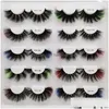 Falska ögonfransar 20mm 25mm colorf faux mink tjocka långa ögonfransar fluffiga färgade ögonfransförlängning cils makeup droppleverans hälsa bea dhfdm