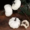 Decorative Flowers 6PCS Artificial Pumpkins White Pumpkin For DIY Craft Thanksgiving Fall Harvest Party Decoration