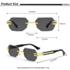 Sunglasses Caterside Retro Frameless Men Polygonal Metal Frame Women Sun Glasses Business Outdoor Travel Gift Box Summer Style