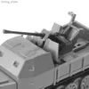 3D Puzzles DIY WW2 FLAK37 Armored Vehicle Puzzles Models 3D Plastic Assembling Building Bricks for Adult Half-track Anti-aircraft Artillery Y240415