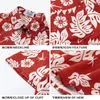 Blouses pour femmes Fashion Hawaiian Men's Flower Shirts boho floral rouge chemisier revers surdimension