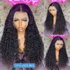 30 pouces de long 13x4 Broissures avant en dentelle à onde profonde Eau en vrac Curly Synthetic Lace Frontal Ferture Hair Wig for Women 250 Density