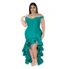 Plus Size Dresses Kexu Off Shoder Celebrity Party Nightclub Evening Formal Prom Dress Women Ruffles Mermaid Maxi Drop Delivery Apparel Dhera