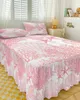 Roze oceaan koraal shell -zeester in abstracte bed rok gemonteerd sprei met kussenslopen matras dekbed beddengoed set set set set 240415