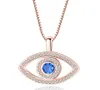 Blue Evil Eye Pendant Necklace Luxury Crystal CZ CLAVICLE NACKLACE Silver Rose Gold Jewelry Third Eye Zircon Necklace Fashion Birt5817230