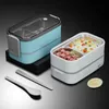 Bento Boîtes 304 Boîte à lunch en acier inoxydable pour adultes Kids School Office 1/2 couches micro-ondes portables Rids Bento Food Storae Conteners L49