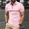 T-shirts masculins pour hommes Polo à la mode et à la lettre intéressante Polo imprimé bouton décontracté polo robe respirante hommes à manches courtes à manches à manches